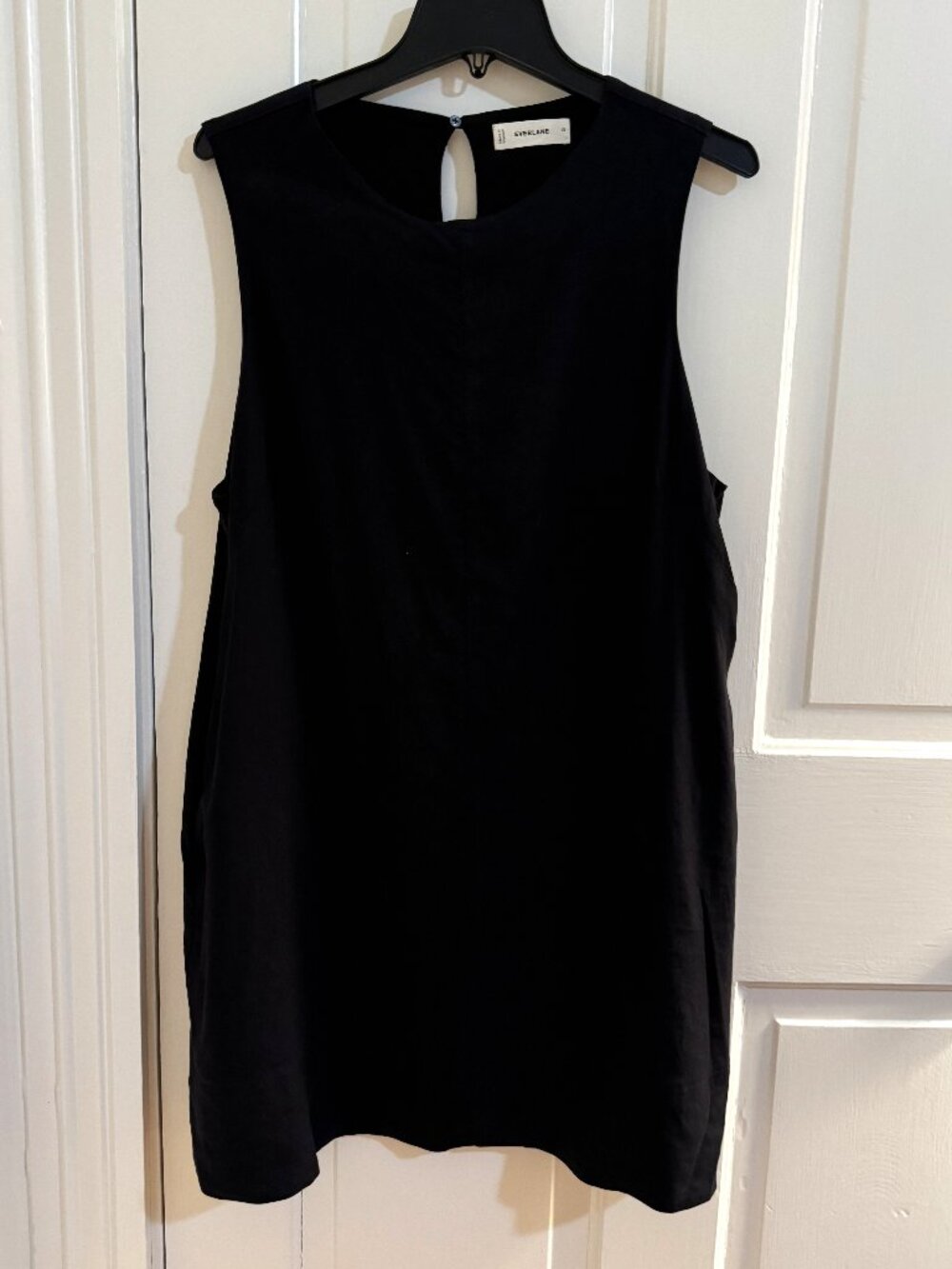 Everlane Black Linen Trapeze Dress, Size 10